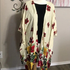 NWT Umgee Boutique floral open front kimono boho summer spring colorful